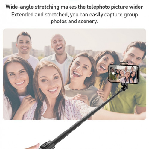 ZGA S02 Télécommande Bluetooth Trépied caché Selfie Stick (Noir) SZ301A1918-09