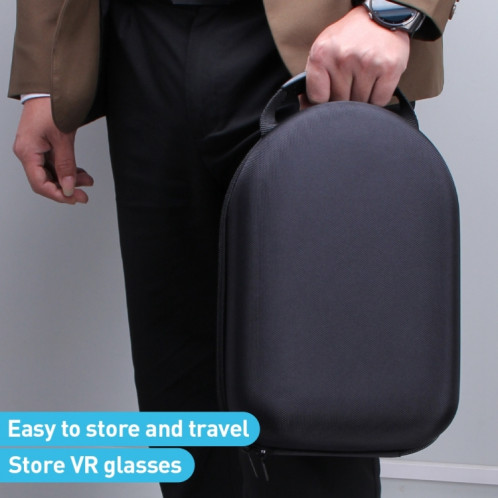 Pour Apple Vision Pro EVA tissu velours poignée étanche hôte sac de rangement (noir) SH001A1071-011