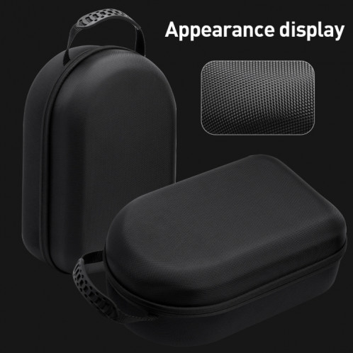 Pour Apple Vision Pro EVA tissu velours poignée étanche hôte sac de rangement (noir) SH001A1071-011