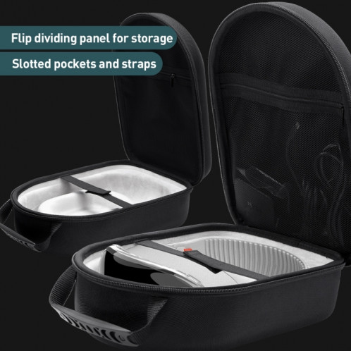 Pour Apple Vision Pro EVA tissu velours poignée étanche hôte sac de rangement (noir) SH001A1071-011