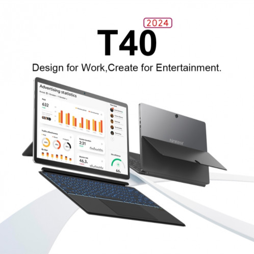 Ninkear T40 14 pouces 2 en 1 ordinateur portable, 16 Go + 512 Go, Windows 11 Intel Alder Lake N100 Quad Core () SH101B147-016