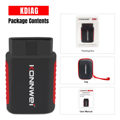 Scanner de diagnostic complet du système OBDII de voiture KONNWEI K DIAG (noir rouge) SK601A1169-09