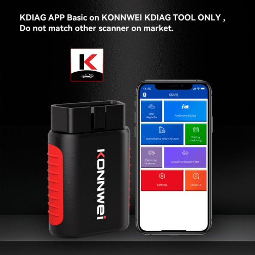 Scanner de diagnostic complet du système OBDII de voiture KONNWEI K DIAG (noir rouge) SK601A1169-09