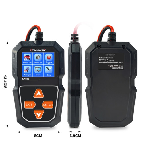 KONNWEI KW218 Testeur de batterie de voiture à écran couleur de 2,4 pouces (noir) SK801A745-012