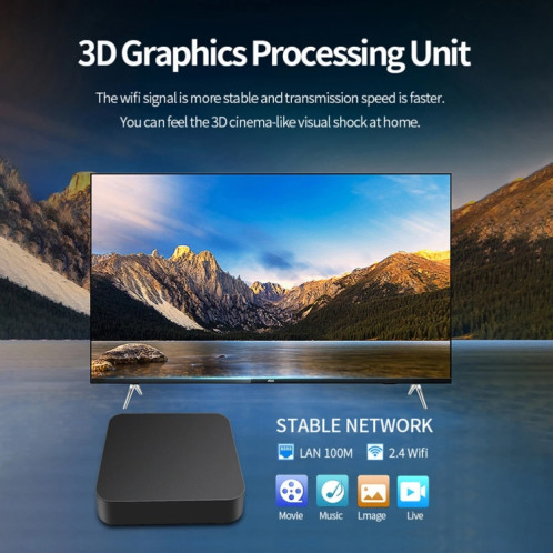 MXQ Pro RK3228A Quad-Core CPU 4K HD Décodeur réseau, RAM: 2 Go + 16 Go () SH901A247-09