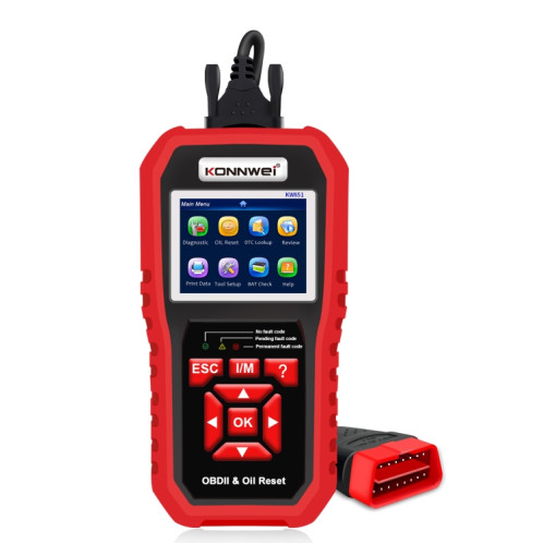 KONNWEI KW851 2 en 1 Scanner OBDll de voiture outil de diagnostic réinitialisation du voyant de service d'huile (noir) SK101A297-013