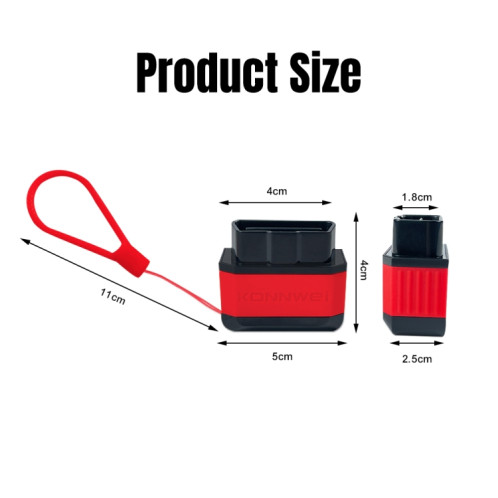 KONNWEI KW905 Bluetooth 5.0 Scanner de voiture OBD2 compatible Android et iOS (noir rouge) SK701A142-09