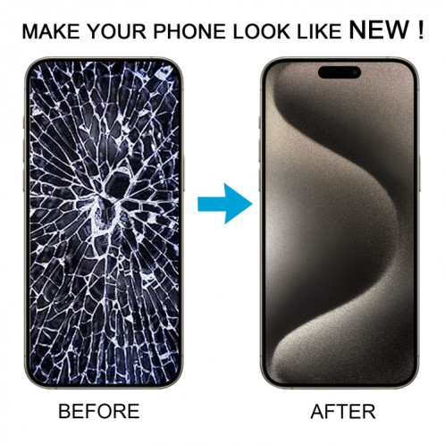 Pour iPhone 15 Pro Soft DD OLED LCD Screen avec numériseur Assemblage complet, retirer IC Besoin d'une réparation professionnelle SH25091855-014