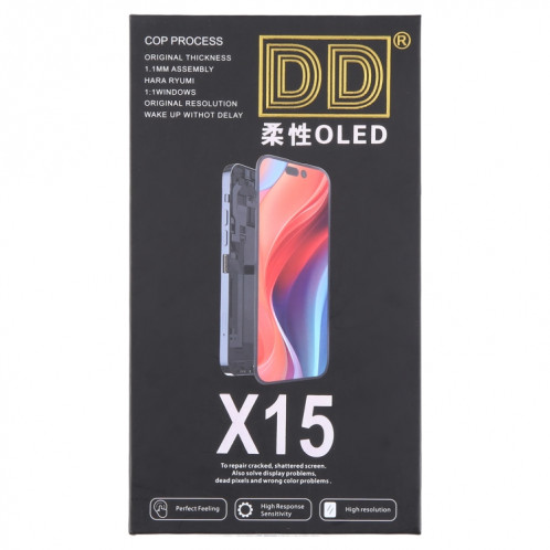 Pour iPhone 15 Écran LCD OLED souple DD avec assemblage complet de numériseur SH26011916-014