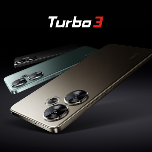 Xiaomi Redmi Turbo 3, 12 Go + 256 Go, 6,67 pouces Xiaomi HyperOS Snapdragon 8s Gen 3 Octa Core 3,0 GHz, NFC, réseau : 5G, ne prend pas en charge Google Play (noir) SX701A859-018