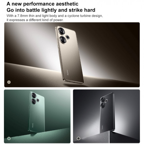Xiaomi Redmi Turbo 3, 12 Go + 256 Go, 6,67 pouces Xiaomi HyperOS Snapdragon 8s Gen 3 Octa Core 3,0 GHz, NFC, réseau : 5G, ne prend pas en charge Google Play (noir) SX701A859-018