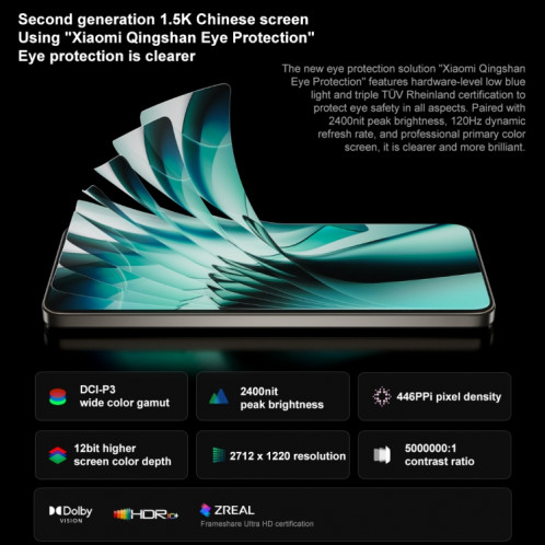 Xiaomi Redmi Turbo 3, 12 Go + 256 Go, 6,67 pouces Xiaomi HyperOS Snapdragon 8s Gen 3 Octa Core 3,0 GHz, NFC, réseau : 5G, ne prend pas en charge Google Play (noir) SX701A859-018