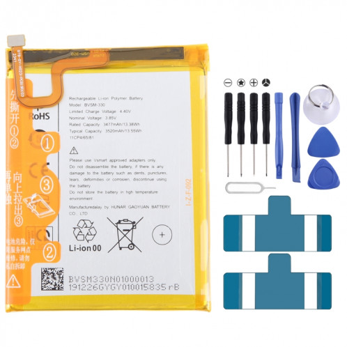 Pour remplacement de batterie VSMART BVSM-330 3520 mAh SH91021426-04