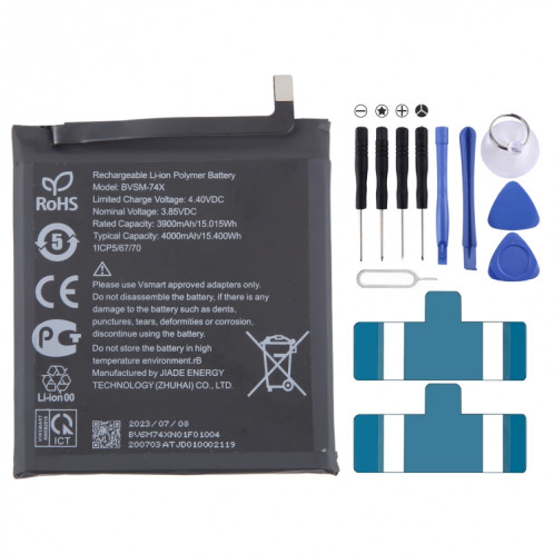 Pour remplacement de batterie VSMART BVSM-74X 4000mAh SH91081715-04