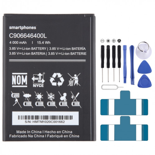 Pour remplacement de batterie BLU C906646400L 4000mAh SH03031423-04
