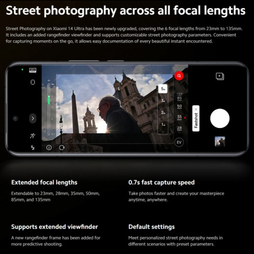  Xiaomi 14 Ultra 5G Global, 16 Go + 512 Go, 6,67 pouces MIUI 14 MediaTek Dimensity 6080 Octa Core 2,4 GHz, réseau : 5G (noir) SX701A1747-025