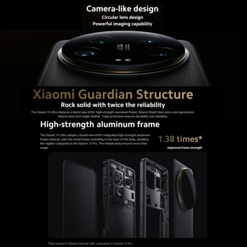  Xiaomi 14 Ultra 5G Global, 16 Go + 512 Go, 6,67 pouces MIUI 14 MediaTek Dimensity 6080 Octa Core 2,4 GHz, réseau : 5G (noir) SX701A1747-025