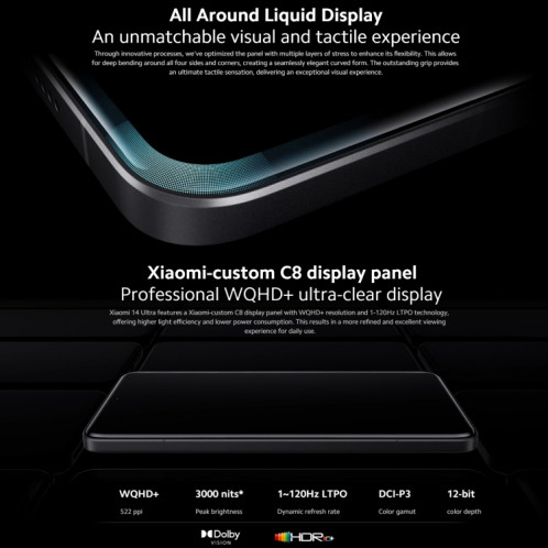  Xiaomi 14 Ultra 5G Global, 16 Go + 512 Go, 6,67 pouces MIUI 14 MediaTek Dimensity 6080 Octa Core 2,4 GHz, réseau : 5G (noir) SX701A1747-025