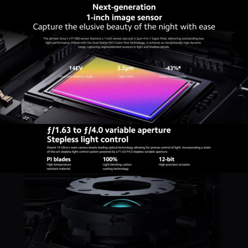  Xiaomi 14 Ultra 5G Global, 16 Go + 512 Go, 6,67 pouces MIUI 14 MediaTek Dimensity 6080 Octa Core 2,4 GHz, réseau : 5G (noir) SX701A1747-025