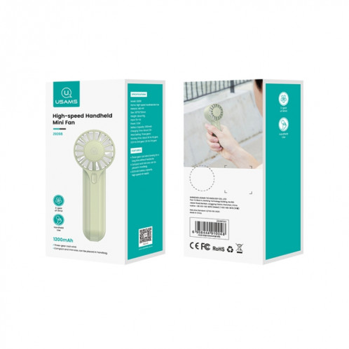 USAMS ZB288 Mini ventilateur portatif rechargeable haute vitesse de type C (noir) SU301A926-08