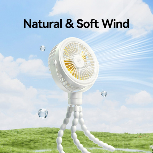 USAMS ZB289 Ventilateur de poussette Type-C Mini ventilateur portable Octopus (Blanc) SU501A960-07