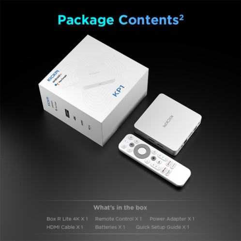 Kickpi KP1 Dual Band WiFi 4K HD Android TV Box, RAM: 2 Go + 32 Go () SH601B72-010