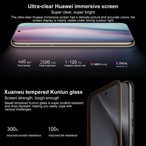 HUAWEI Pura 70 Ultra, 16 Go + 512 Go, identification par empreinte digitale à l'écran, 6,8 pouces HarmonyOS 4.2 Kirin 9010 Octa Core jusqu'à 2,3 GHz, NFC, OTG, ne prend pas en charge Google Play (noir) SH901C1119-015