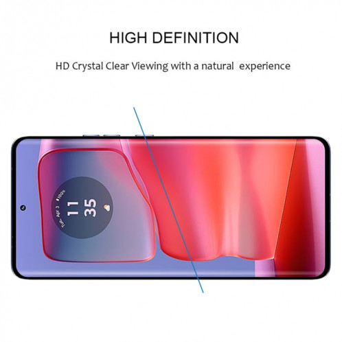 Pour Motorola Edge 50 Pro Edge Glue 9H HD Film de verre trempé à bord incurvé 3D (noir) SH202A1251-08
