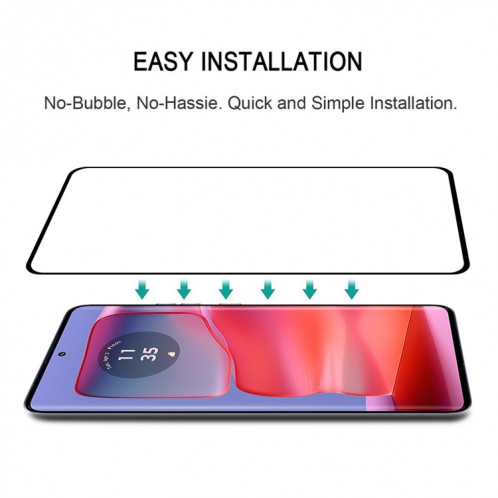 Pour Motorola Edge 50 Pro Edge Glue 9H HD Film de verre trempé à bord incurvé 3D (noir) SH202A1251-08