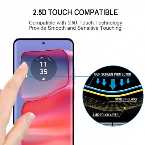 Pour Motorola Edge 50 Pro 25pcs Edge Glue 9H HD 3D Film de verre trempé à bord incurvé (noir) SH302A993-07