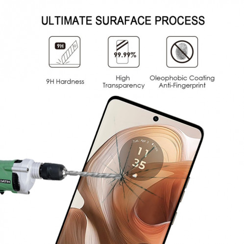 Pour Motorola Edge 50 Ultra 25pcs Edge Glue 9H HD 3D Film de verre trempé à bord incurvé (noir) SH303A985-07