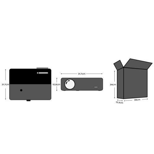 Projecteur LED portable D4000 1080P HD Home () SH201D624-09