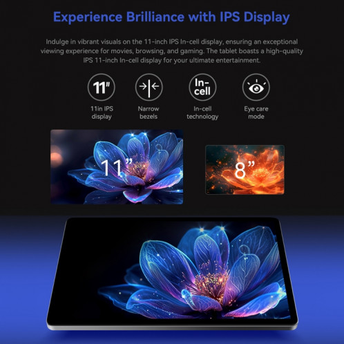 Tablette PC ALLDOCUBE iPlay 60 Lite 4G LTE, 4 Go + 128 Go, 11 pouces Android 14 Unisoc Tiger T606 Octa Core prise en charge double SIM (gris) SA301A1135-013