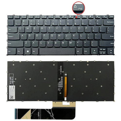 Pour Lenovo IdeaPad 5 US Version Clavier rétroéclairé pour ordinateur portable, touche F10 avec icône de verrouillage (noir) SH901A32-05