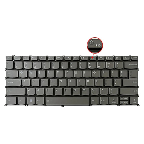 Pour Lenovo IdeaPad 5 US Version Clavier rétroéclairé pour ordinateur portable, touche F10 avec icône de verrouillage (gris) SH901B66-05