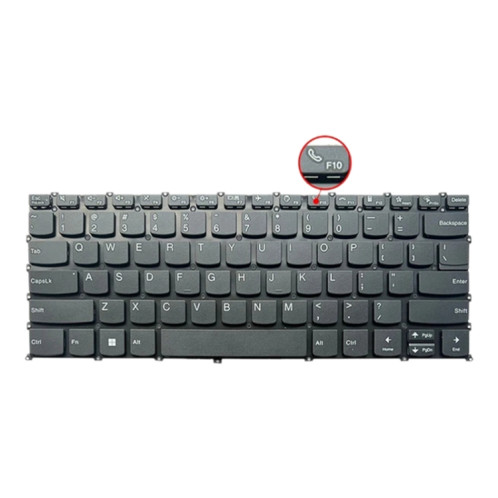 Pour Lenovo IdeaPad 5 / Yoga Slim 7 Pro Version américaine Clavier rétroéclairé pour ordinateur portable, touche F10 avec icône de téléphone (noir) SH101A1840-05
