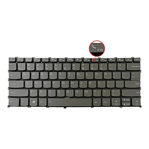 Pour Lenovo IdeaPad 5 / Yoga Slim 7 Pro Version américaine Clavier rétroéclairé pour ordinateur portable, touche F10 avec icône de téléphone (gris) SH101B1440-05