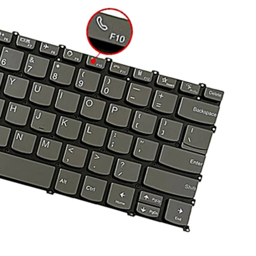 Pour Lenovo IdeaPad 5 / Yoga Slim 7 Pro Version américaine Clavier rétroéclairé pour ordinateur portable, touche F10 avec icône de téléphone (gris) SH101B1440-05