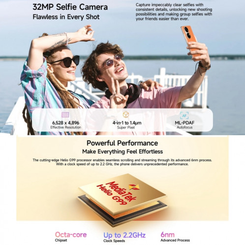  Ulefone Note 17 Pro, 12 Go + 256 Go, empreinte digitale d'écran, 6,78 pouces Android 13 MediaTek Helio G99 MTK6789 Octa Core, NFC, réseau : 4G (orange ambre) SU701B161-017