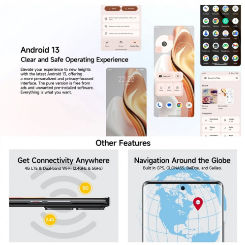  Ulefone Note 17 Pro, 12 Go + 256 Go, empreinte digitale d'écran, 6,78 pouces Android 13 MediaTek Helio G99 MTK6789 Octa Core, NFC, réseau : 4G (orange ambre) SU701B161-017