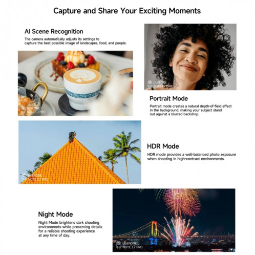  Ulefone Note 17 Pro, 12 Go + 256 Go, empreinte digitale d'écran, 6,78 pouces Android 13 MediaTek Helio G99 MTK6789 Octa Core, NFC, réseau : 4G (orange ambre) SU701B161-017