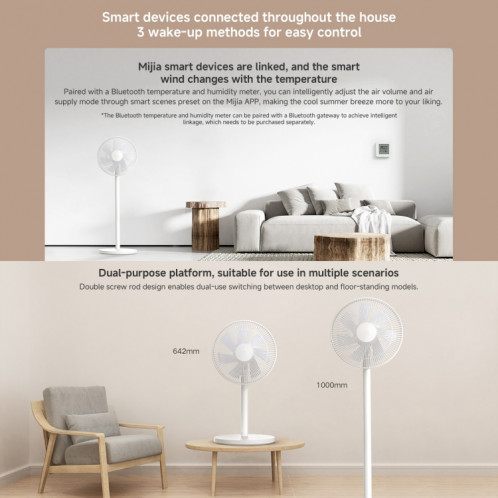 Ventilateur de sol intelligent Xiaomi Mijia, prise américaine (blanc) SX601A1927-08