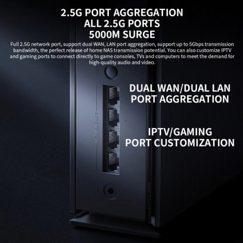 Xiaomi BE6500 Pro WiFi7 amplificateur de signal indépendant double bande 8 canaux routeur de mémoire 1 Go, prise américaine (gris foncé) SX901A1871-014