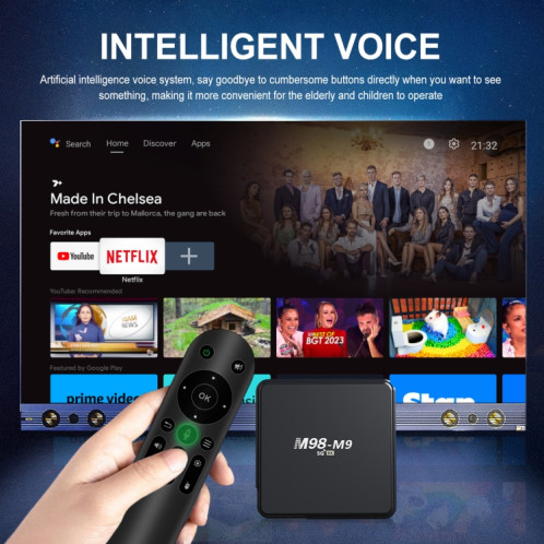 M98-M9 Quad-core ARM Cortex-A53 WiFi Bluetooth 4K HD Android TV Box, RAM: 2 Go + 8 Go () SH601B1336-07
