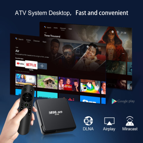 M98-M9 Quad-core ARM Cortex-A53 WiFi Bluetooth 4K HD Android TV Box, RAM: 2 Go + 8 Go () SH601B1336-07