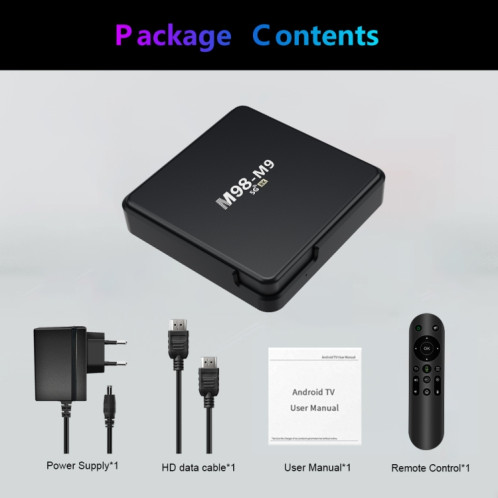 M98-M9 Quad-core ARM Cortex-A53 WiFi Bluetooth 4K HD Android TV Box, RAM: 2 Go + 8 Go () SH601B1336-07