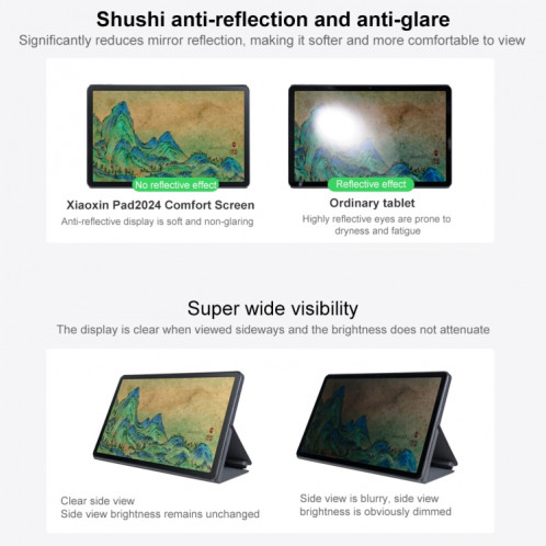 Lenovo Xiaoxin Pad 2024 Paperlike Screen Learning Version Tablette WiFi 11 pouces, 8 Go + 128 Go, Android 13, Qualcomm Snapdragon 685 Octa Core, prise en charge de l'identification faciale (gris foncé) SL201A1482-019
