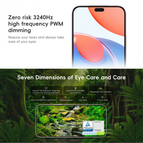 Honor Play8T Pro, 8 Go + 256 Go, 6,7 pouces MagicOS 8.0 Dimensity 6080 Octa Core jusqu'à 2,4 GHz, réseau : 5G, OTG, ne prend pas en charge Google Play (bleu) SH601C348-09