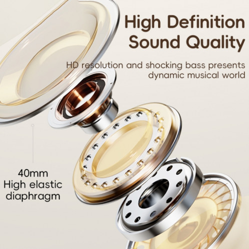 Casque Bluetooth à réduction de bruit monté sur la tête ROCK O3 (noir) SR001B1657-09