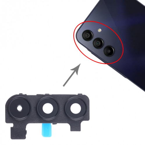 Pour Samsung Galaxy A15 5G SM-A156B 10 pièces couvercle d'objectif de caméra arrière d'origine (noir) SH304A75-04